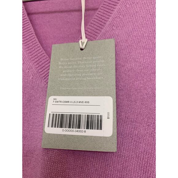 Everlane 100% Cashmere Mauve Pink V-neck Sweater XXS NWT - Picture 5 of 9